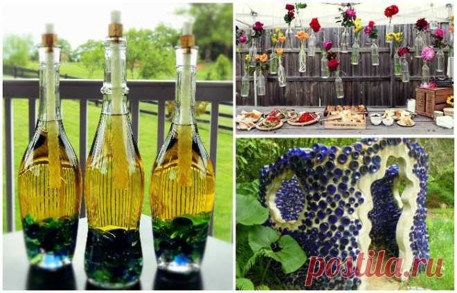 12 красивых и полезных вещей из стеклянных бутылок, которыми можно украсить свой дом и дачу