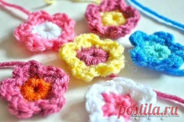 Маленький цветок крючком (Уроки и МК по ВЯЗАНИЮ) | Журнал Вдохновение Рукодельницы