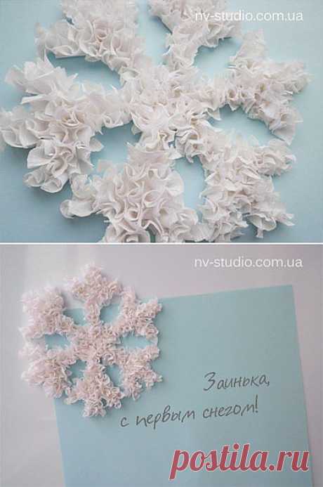 Снежинка методом торцевания.