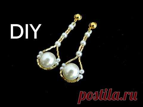 ❤️Diy Bijuterias - Brinco de Pérolas com Dourado !