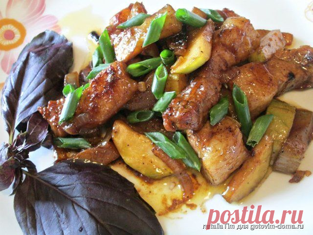 Свинина с кабачком в китайском стиле | Четыре вкуса