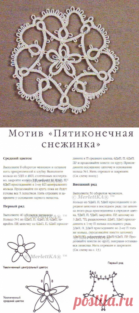 ФРИВОЛИТЕ - СНЕЖИНКИ ДЛЯ НОВОГОДНЕЙ ЕЛКИ / Всё из мира рукоделия (изучаю и делюсь различными техниками и видами рукоделия)