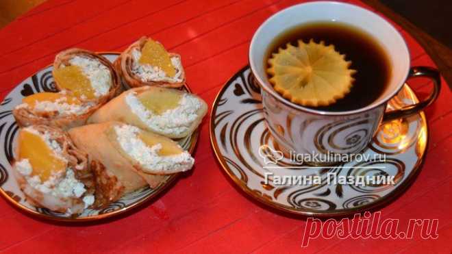 Блинчики крахмальные с начинкой, рецепт пошаговый от Лиги Кулинаров. Рецепт блинчиков крахмальных с начинкой, рецепты Лиги Кулинаров.