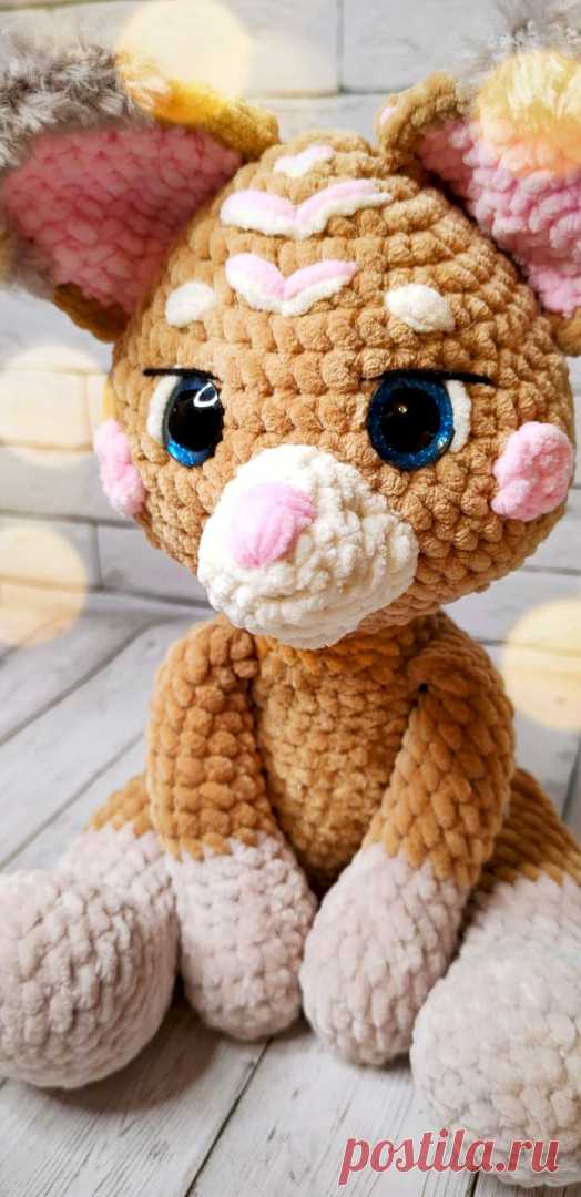 PDF Лисёнок Тим крючком. FREE crochet pattern; Аmigurumi animal patterns. Амигуруми схемы и описания на русском. Вязаные игрушки и поделки своими руками #amimore - Лиса, лисица, большой лисёнок из плюшевой пряжи, плюшевая лисичка.