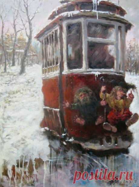 Художник Владимир Чирков. В городе водились трамваи .