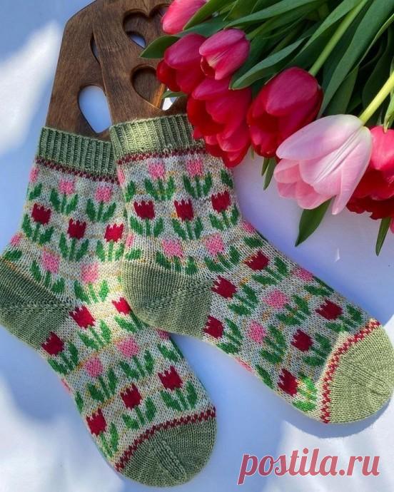 Тюльпаны. Схемы вязания