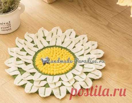 Подсолнух крючком. Декоративная сидушка для стула - Handmade-Paradise