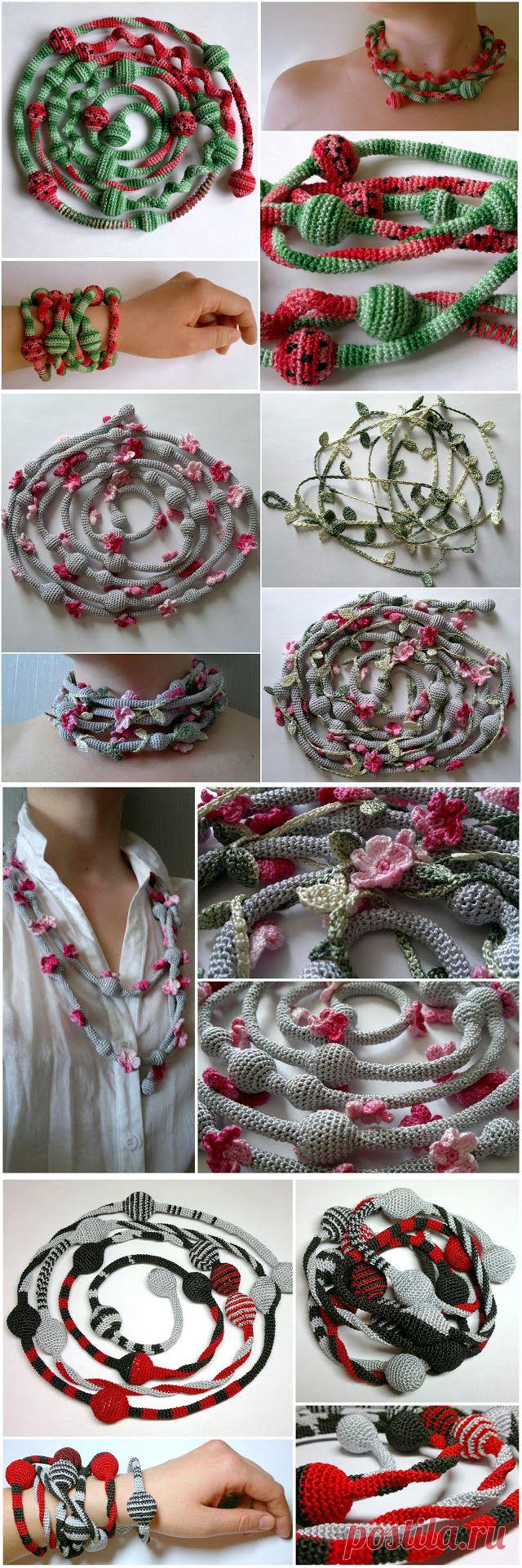 Арбузный вязаный шнур.