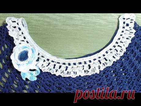 Вязание  крючком ажурный воротник Crochet collar