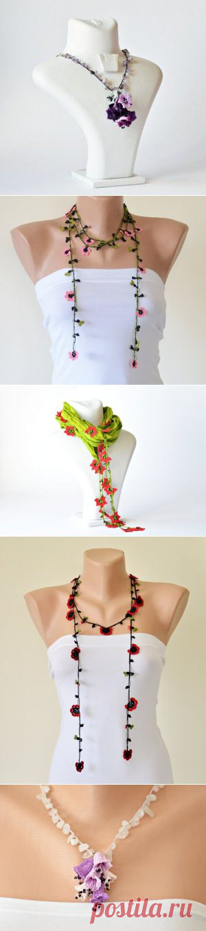 Вязаные аксессуары и украшения. Вязаные украшения фото | Все о рукоделии: схемы, мастер классы, идеи на сайте labhousehold.com