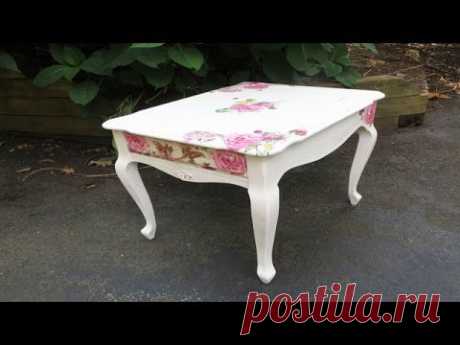 How to Decoupage Furniture with Napkins a Table