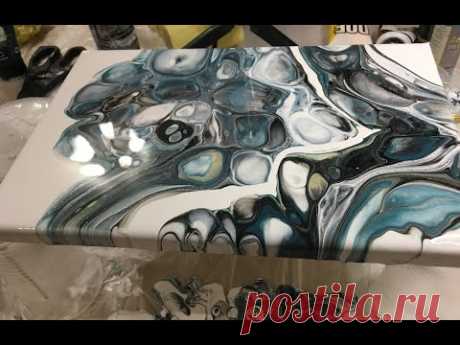 Мастер-класс "Жидкий Акрил" (Флюид Арт) | Acrylic Pouring tutorial for beginners by SOFIA KSAN
