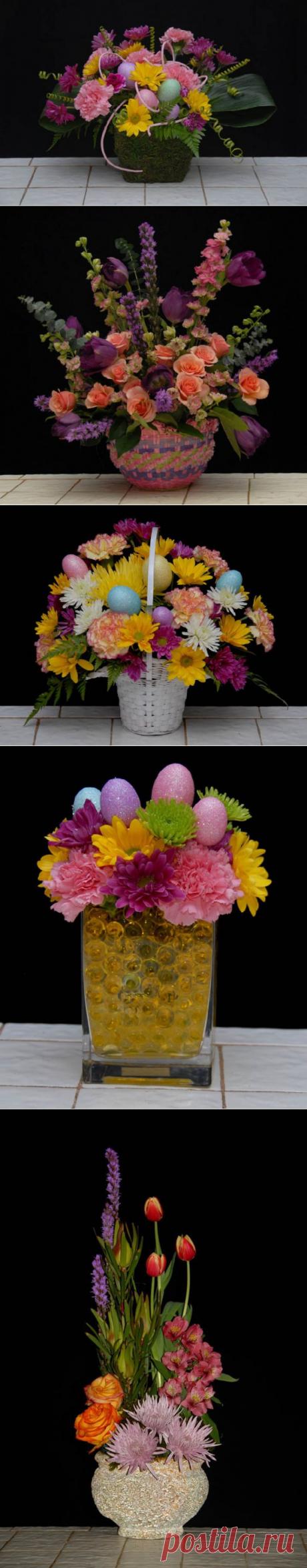 Композиции из цветов к празднику Пасхи