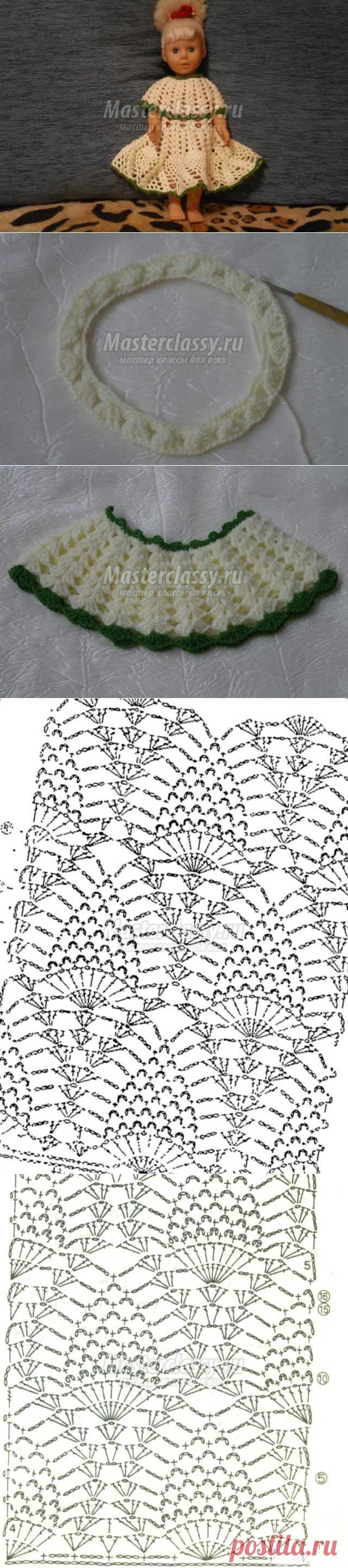 Вязание крючком. Ажурное платье на круглой кокетке. Мастер-класс с пошаговыми фото