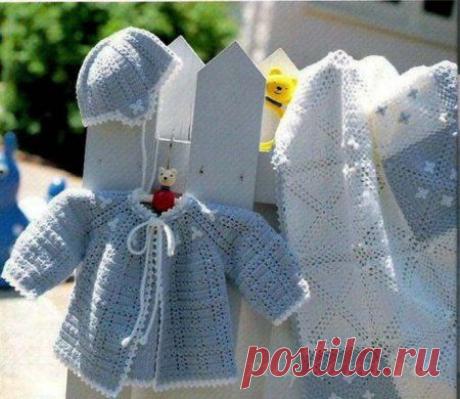 Вязание для новорожденных, красивый комплект » Сайт "Ручками" - делаем вещи своими руками