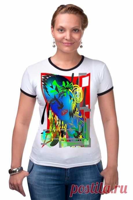 Футболка &quot;Рингер&quot; (Женская) &quot;Золотая клетка&quot; от Printissimo - Printio