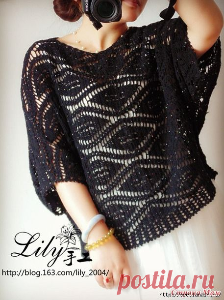 Вяжем кофту "Летучая мышь". Вязание онлайн на СМ.