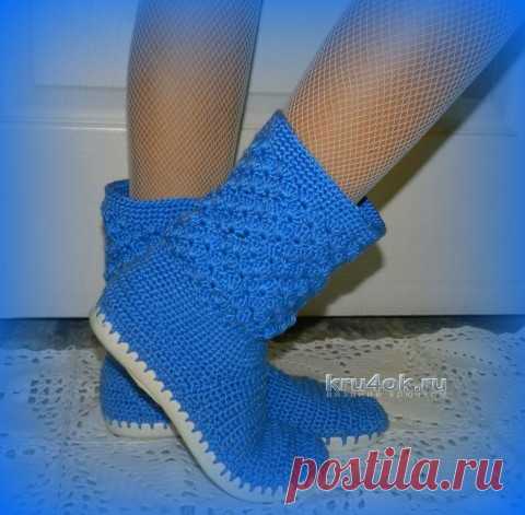 Вязаные сапожки &#8211; работы Веры - вязание крючком на kru4ok.ru