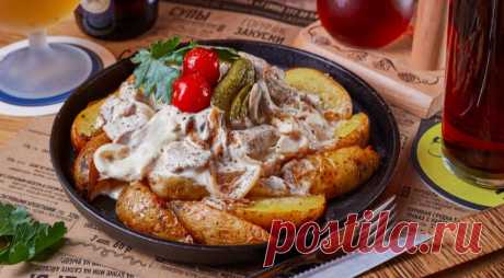 Жаровня со свининой в сливочно-грибном соусе , пошаговый рецепт с фото