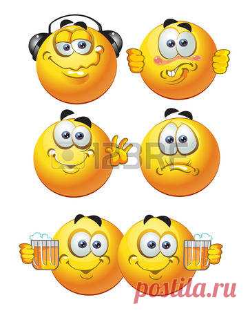 Set Of Batch Round Smiles Friends Royalty Free Cliparts, Vectors, And Stock Illustration. Image 23152467.