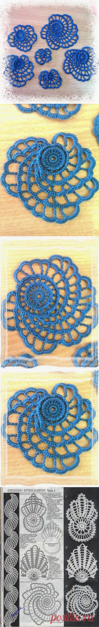 Irish crochet &: Ажурная роза для ирландского кружева. Irish crochet.