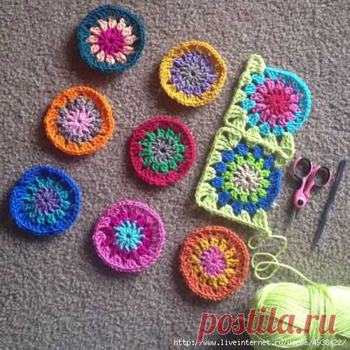 Бабушкин квадрат. Непрерывное соединение мотивов - пошаговый мастер-класс в фото + видео