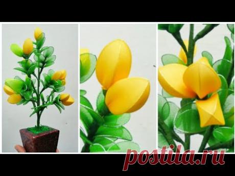 87) Ide Kreatif - Tutorial membuat pohon blimbing hias dari stoking || handmade nylon stoking flower