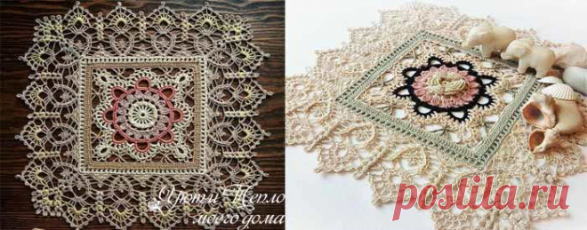 Красивые квадратные салфетки крючком – схемы, фото, видео | Уют и тепло моего дома