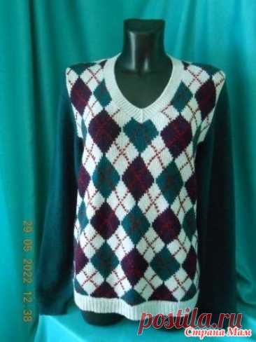 Пуловер с ромбами аргайл - Вязание - Страна Мам