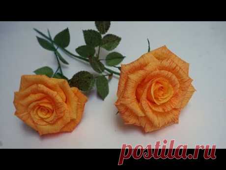 FLOR DE PAPEL CREPE - Cómo hacer Rosa - Flores de papel /hermosas Rosas de papel/manualidades