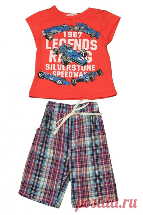 Купить Комплект: футболка, бриджи Kidly GW95I КОРАЛЛОВЫЙ, СИНИЙ со скидкой в интернет-магазине kupivip.ru - распродажа