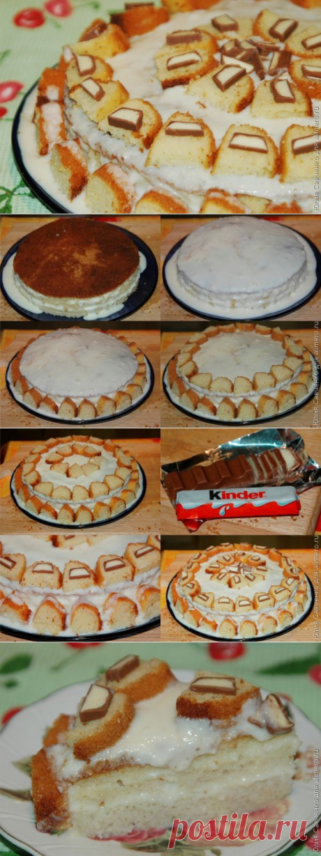 Бисквитный торт с заварным кремом Неженка / Рецепты с фото