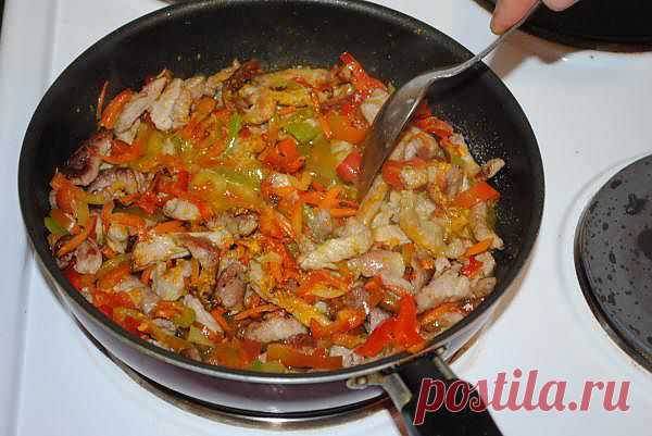 Вариант приготовления свинины с овощами