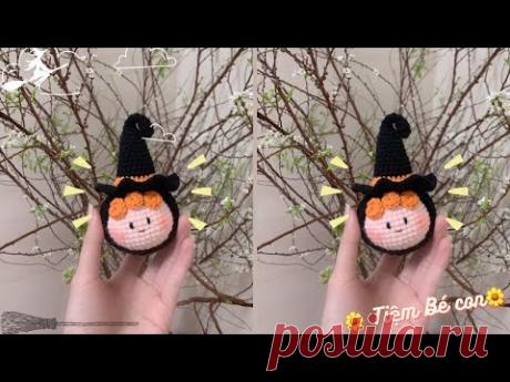 Hướng dẫn móc phù thuỷ làm khoá móc | Crochet witch keychain