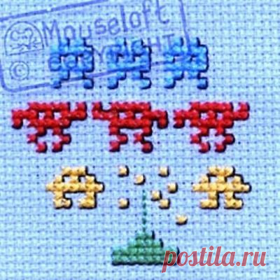 Mouseloft Mini Cross Stitch Kit - Space Invaders | eBay
