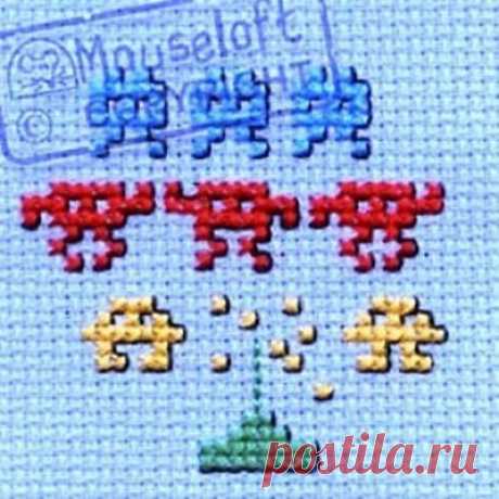 Mouseloft Mini Cross Stitch Kit - Space Invaders | eBay