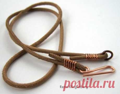 Кожаный браслет - пошагово./Leather Choker for Pendants (Tutorial) — Jewelry Making Journal