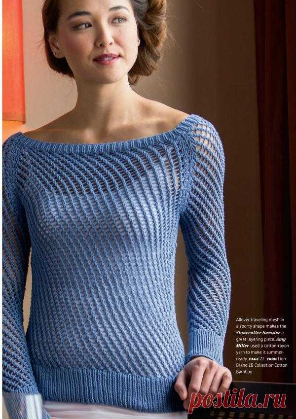 Вязание джемпера Stonecutter, Interweave Knits, лето 2013