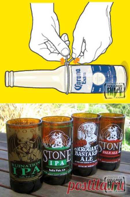 Turn your beer bottles into glass cups - Превратите бутылки из-под пива в стаканы! (5 easy steps)