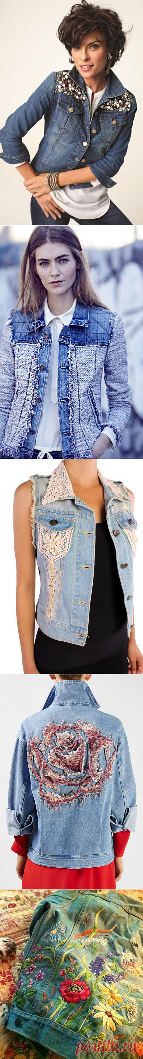 Многообразный декор джинсовых курток