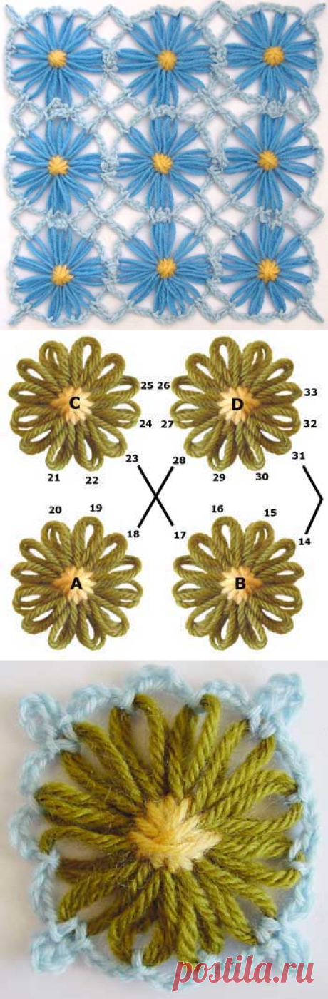 Flower Looms: Simple Crochet Edging & Join With Picots