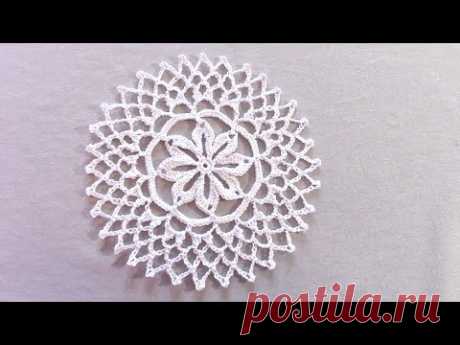 Вязание крючком/Маленькая салфетка для начинающих