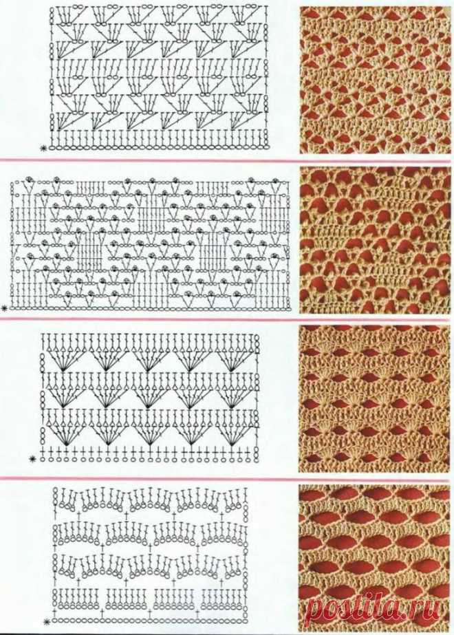 Ажурные узоры крючком