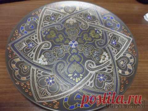 Тарелка "Сердце Востока" (техника "точечная роспись") | Самоделкино