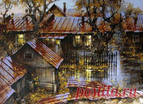 Старые улочки... Художник Вячеслав Анатольевич Курсеев.