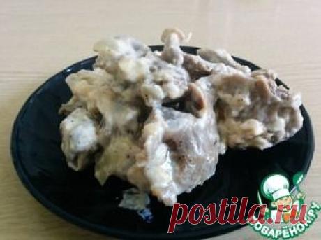 Куриные желудки с плавленым сыром - кулинарный рецепт