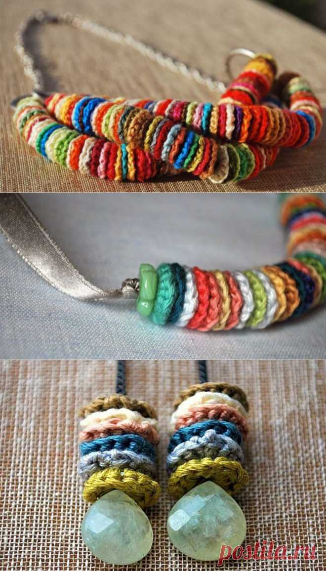 Украшение из остатков пряжи  /  KNITLY.com - блог о рукоделии