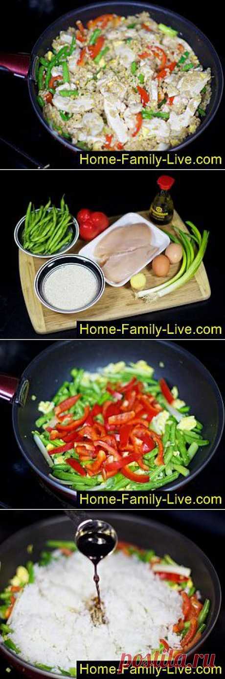 Рис с курицей и овощами - пошаговый фоторецепт - куриное филе с рисом овощами | Кулинарные рецепты