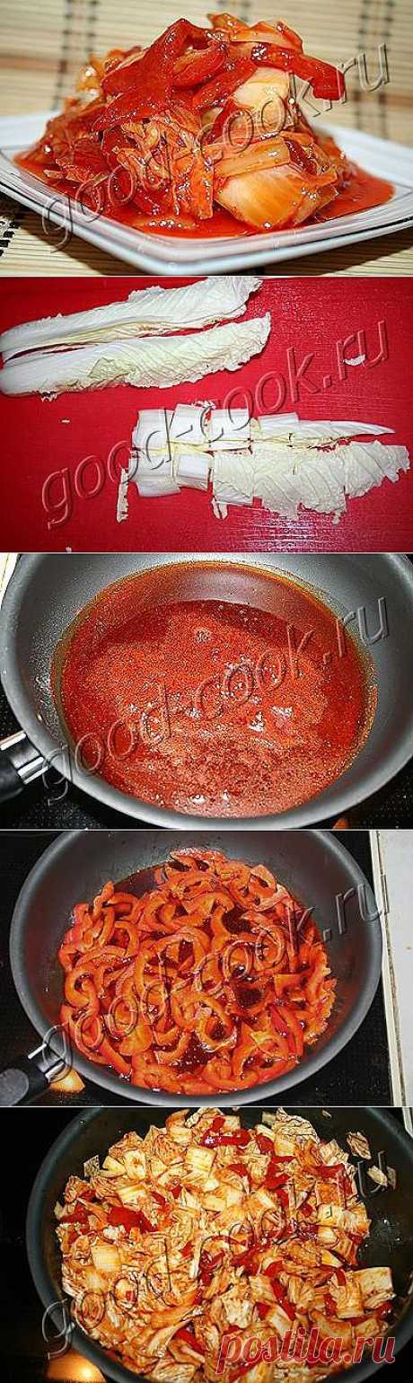 Хорошая кухня - пряный салат из капусты и болгарского перца. Кулинарная книга рецептов. Салаты, выпечка.