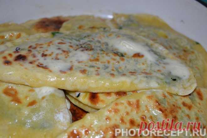 Кутабы с зеленью и сыром - рецепт с фото пошагово